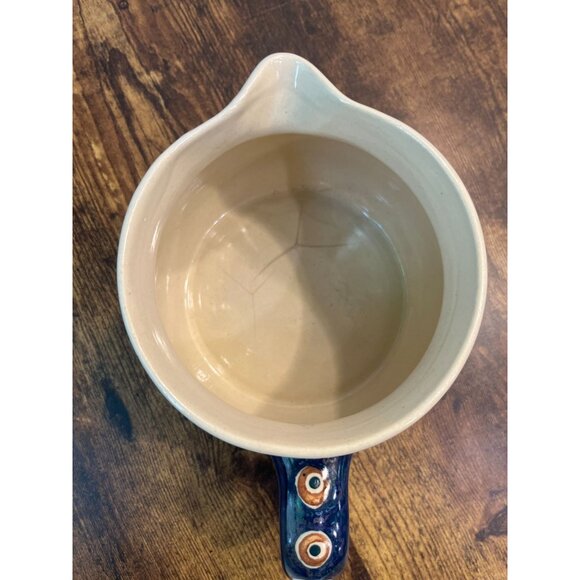 Vintage Boleslawiec Polish Stoneware Pitcher Peacock Eye Pattern Circa 1950s - 1 - Picture 12 of 12